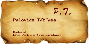 Palovics Tímea névjegykártya